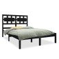 vidaXL Estructura de cama de madera maciza negra 140x190 cm vidaXL Estructura de cama de madera maciza negra 140x190 cm