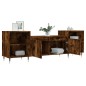 vidaXL Mueble para TV madera contrachapada roble ahumado 160x35x55 cm vidaXL Mueble para TV madera contrachapada roble ahumado 160x35x55 cm