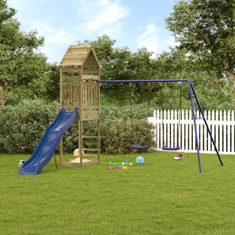 vidaXL Parque infantil de exterior madera de pino impregnada