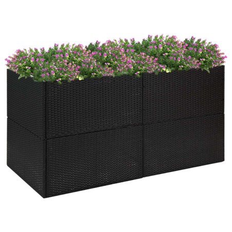 vidaXL Jardinera de ratán sintético negro 157x80x80 cm