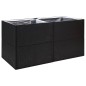 vidaXL Jardinera de ratán sintético negro 157x80x80 cm vidaXL Jardinera de ratán sintético negro 157x80x80 cm