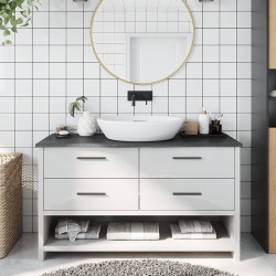 vidaXL Encimera de baño madera maciza tratada gris oscuro 100x30x2 cm