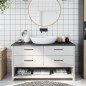 vidaXL Encimera de baño madera maciza tratada gris oscuro 100x30x2 cm vidaXL Encimera de baño madera maciza tratada gris oscuro 100x30x2 cm