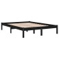 vidaXL Estructura de cama de madera maciza negra 140x190 cm vidaXL Estructura de cama de madera maciza negra 140x190 cm