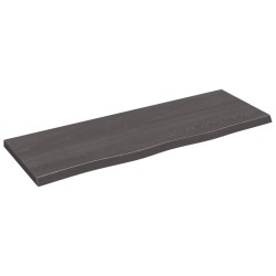 vidaXL Encimera de baño madera maciza tratada gris oscuro 80x30x2 cm