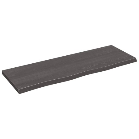 vidaXL Encimera de baño madera maciza tratada gris oscuro 80x30x2 cm