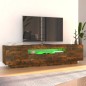 vidaXL Mueble de TV con luces LED color roble ahumado 160x35x40 cm