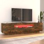 vidaXL Mueble de TV con luces LED color roble ahumado 160x35x40 cm