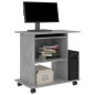 vidaXL Mesa de ordenador madera contrachapada gris hormigón 80x50x75cm vidaXL Mesa de ordenador madera contrachapada gris hormigón 80x50x75cm