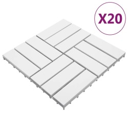 vidaXL Baldosas de porche de madera de acacia 20 pzas blanco 30x30 cm