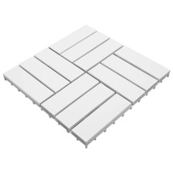 vidaXL Baldosas de porche de madera de acacia 20 pzas blanco 30x30 cm