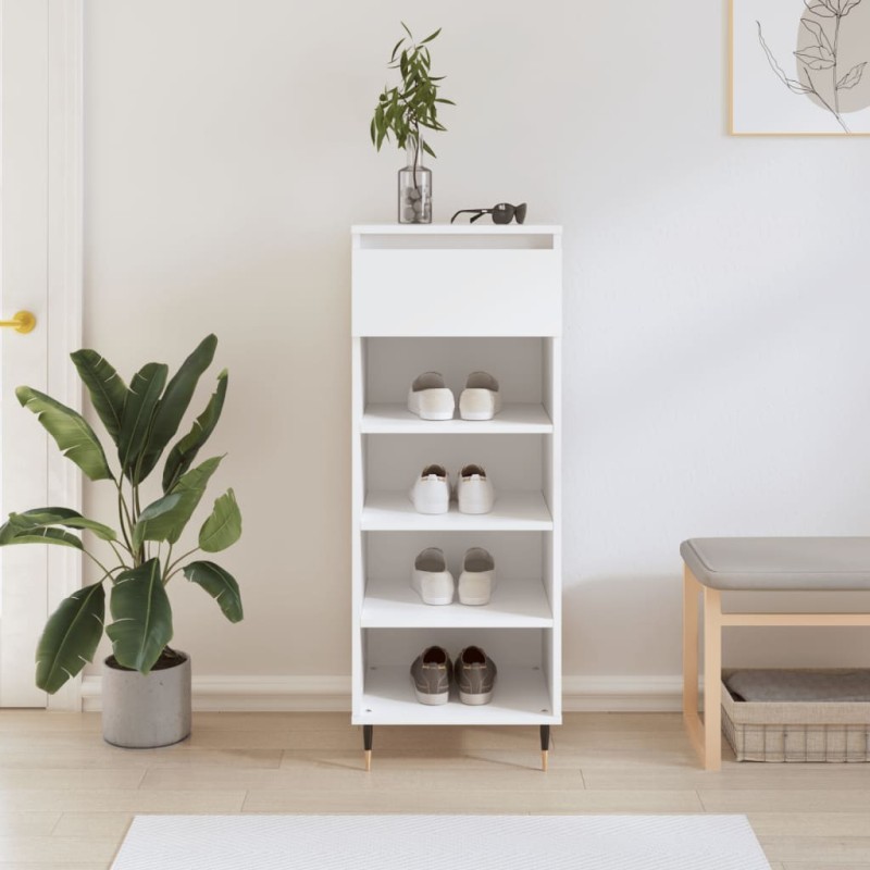 vidaXL Mueble zapatero madera contrachapada blanco 40x36x105 cm vidaXL Mueble zapatero madera contrachapada blanco 40x36x105 cm