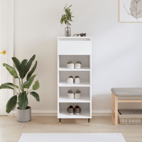 vidaXL Mueble zapatero madera contrachapada blanco 40x36x105 cm