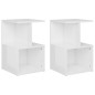 vidaXL Mesitas de noche 2 uds contrachapada blanco brillo 35x35x55 cm vidaXL Mesitas de noche 2 uds contrachapada blanco brillo 35x35x55 cm