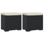 vidaXL Otomana con cojines 2 uds negro 40x30x40 cm ratán sintético vidaXL Otomana con cojines 2 uds negro 40x30x40 cm ratán sintético