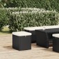 vidaXL Otomana con cojines 2 uds negro 40x30x40 cm ratán sintético vidaXL Otomana con cojines 2 uds negro 40x30x40 cm ratán sintético