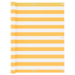 vidaXL Toldo para balcón tela oxford blanco y amarillo 120x400 cm