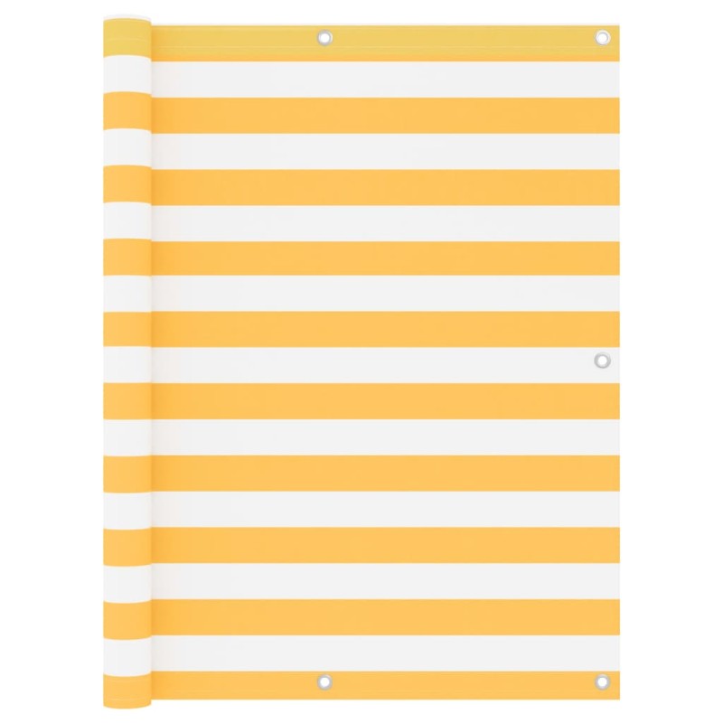 vidaXL Toldo para balcón tela oxford blanco y amarillo 120x400 cm vidaXL Toldo para balcón tela oxford blanco y amarillo 120x400 cm