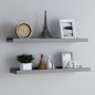 vidaXL Repisa para marcos de fotos 2 uds MDF gris 80x9x3 cm vidaXL Repisa para marcos de fotos 2 uds MDF gris 80x9x3 cm