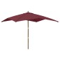 vidaXL Sombrilla de jardín poste de madera rojo burdeos 300x300x273 cm vidaXL Sombrilla de jardín poste de madera rojo burdeos 300x300x273 cm