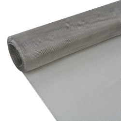 vidaXL Malla mosquitera de acero inoxidable plateada 100x1000 cm