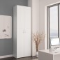 vidaXL Armario de oficina de madera contrachapada blanco 60x32x190 cm vidaXL Armario de oficina de madera contrachapada blanco 60x32x190 cm