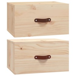 vidaXL Mesita de noche de pared 2 uds 40x29,5x22 cm