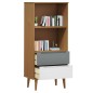 vidaXL Librería MOLDE madera maciza de pino marrón 60x35x133,5 cm vidaXL Librería MOLDE madera maciza de pino marrón 60x35x133,5 cm