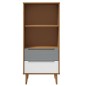 vidaXL Librería MOLDE madera maciza de pino marrón 60x35x133,5 cm vidaXL Librería MOLDE madera maciza de pino marrón 60x35x133,5 cm