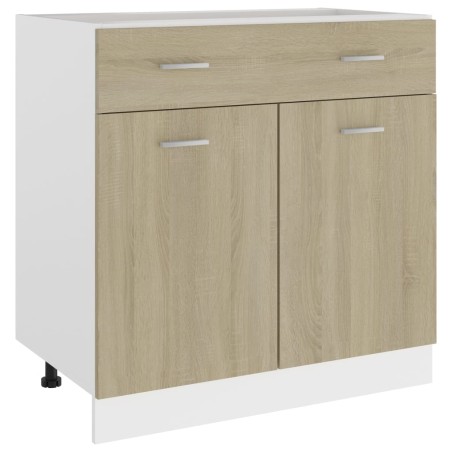 vidaXL Armario inferior cajón madera ingeniería roble 80x46x81,5 cm
