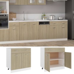 vidaXL Armario inferior cajón madera ingeniería roble 80x46x81,5 cm