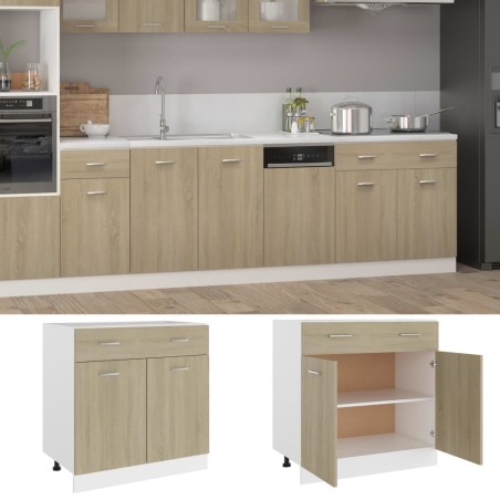 vidaXL Armario inferior cajón madera ingeniería roble 80x46x81,5 cm