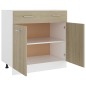 vidaXL Armario inferior cajón madera ingeniería roble 80x46x81,5 cm