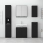 vidaXL Armario de baño de madera contrachapada negro 32x34x188,5 cm vidaXL Armario de baño de madera contrachapada negro 32x34x188,5 cm