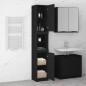 vidaXL Armario de baño de madera contrachapada negro 32x34x188,5 cm vidaXL Armario de baño de madera contrachapada negro 32x34x188,5 cm