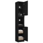 vidaXL Armario de baño de madera contrachapada negro 32x34x188,5 cm vidaXL Armario de baño de madera contrachapada negro 32x34x188,5 cm
