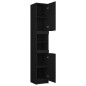 vidaXL Armario de baño de madera contrachapada negro 32x34x188,5 cm vidaXL Armario de baño de madera contrachapada negro 32x34x188,5 cm