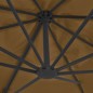 vidaXL Sombrilla voladiza con poste de aluminio gris taupe 400x300 cm vidaXL Sombrilla voladiza con poste de aluminio gris taupe 400x300 cm