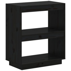 vidaXL Estantería madera maciza de pino negra 60x35x71 cm