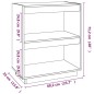 vidaXL Estantería madera maciza de pino negra 60x35x71 cm