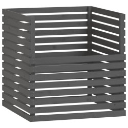 vidaXL Compostador de madera maciza de pino gris 100x100x102 cm