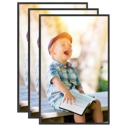 vidaXL Marcos de foto collage de mesa 3 uds negro MDF 13x18 cm