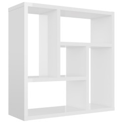 vidaXL Estantería pared contrachapada blanco brillante 45,1x16x45,1 cm