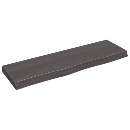 vidaXL Encimera baño madera maciza tratada gris oscuro 100x30x(2-6) cm