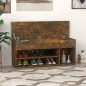vidaXL Banco zapatero madera contrachapada roble ahumado 105x30x45 cm