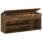 vidaXL Banco zapatero madera contrachapada roble ahumado 105x30x45 cm