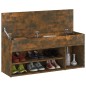 vidaXL Banco zapatero madera contrachapada roble ahumado 105x30x45 cm