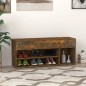 vidaXL Banco zapatero madera contrachapada roble ahumado 105x30x45 cm