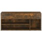 vidaXL Banco zapatero madera contrachapada roble ahumado 105x30x45 cm