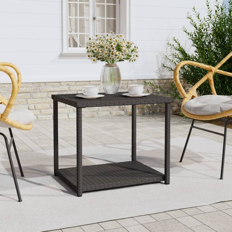 vidaXL Mesa auxiliar ratán sintético negro 55x45x49 cm vidaXL Mesa auxiliar ratán sintético negro 55x45x49 cm